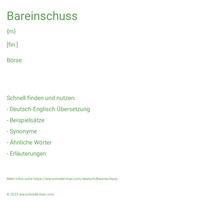 Bareinschuss