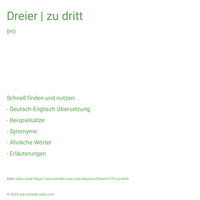 Dreier | zu dritt