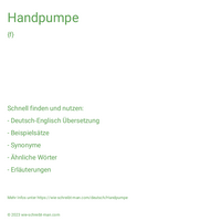 Handpumpe