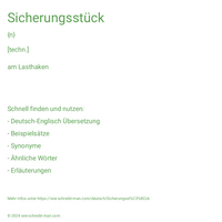 Sicherungsstück