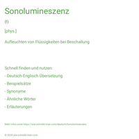 Sonolumineszenz