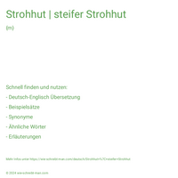 Strohhut | steifer Strohhut