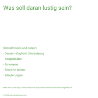 Was soll daran lustig sein?