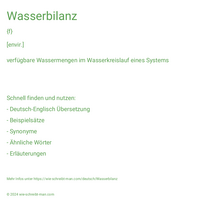 Wasserbilanz