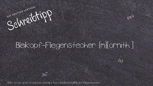 Wie schreibt man Bleikopf-Fliegenstecher? Bedeutung, Synonym, Antonym & Zitate.