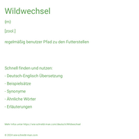 Wildwechsel