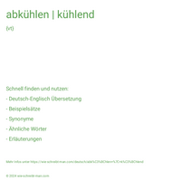 abkühlen | kühlend