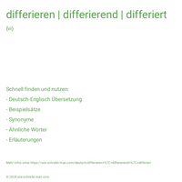 differieren | differierend | differiert