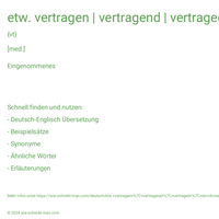 etw. vertragen | vertragend | vertraged | ein Arzneimittel vertragen