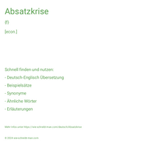 Absatzkrise