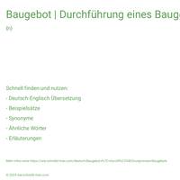 Baugebot | Durchführung eines Baugebots