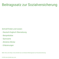 Beitragssatz zur Sozialversicherung