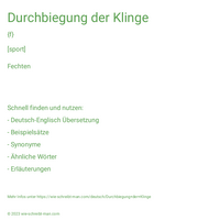 Durchbiegung der Klinge