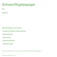 Schwarzflügelpapagei