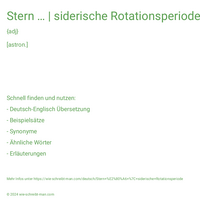 Stern … | siderische Rotationsperiode