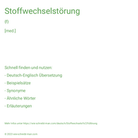 Stoffwechselstörung