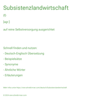 Subsistenzlandwirtschaft