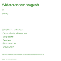 Widerstandsmessgerät