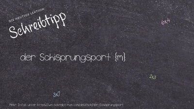 Schreibtipp der Schisprungsport