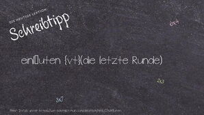 Wie schreibt man einläuten? Bedeutung, Synonym, Antonym & Zitate.