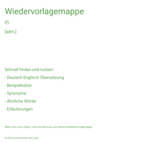 Wiedervorlagemappe