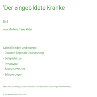 'Der eingebildete Kranke'