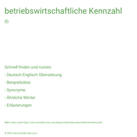 betriebswirtschaftliche Kennzahl