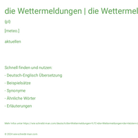 die Wettermeldungen | die Wettermeldungen der letzten Jahre