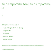 sich emporarbeiten | sich emporarbeiten