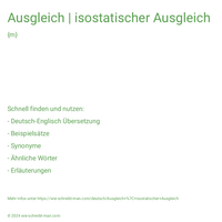 Ausgleich | isostatischer Ausgleich