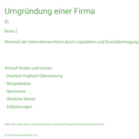 Umgründung einer Firma