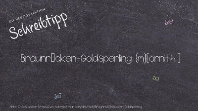 Schreibtipp Braunrücken-Goldsperling