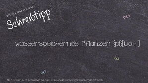 Wie schreibt man wasserspeichernde Pflanzen? Bedeutung, Synonym, Antonym & Zitate.