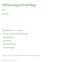 Witterungsumschlag