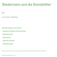 'Biedermann und die Brandstifter'