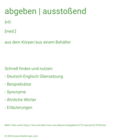 abgeben | ausstoßend