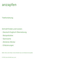 anzapfen