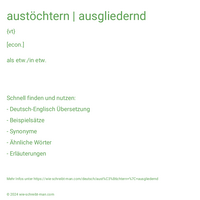 austöchtern | ausgliedernd