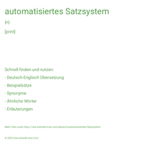 automatisiertes Satzsystem