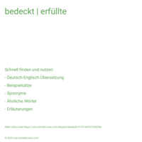 bedeckt | erfüllte