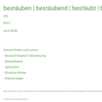 bestäuben | bestäubend | bestäubt | bestäubt | bestäubte