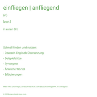 einfliegen | anfliegend