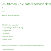 jds. Stimme | die entscheidende Stimme