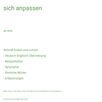 sich anpassen