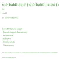 sich habilitieren | sich habilitierend | sich habilitiert