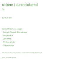 sickern | durchsickernd