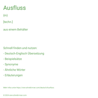 Ausfluss