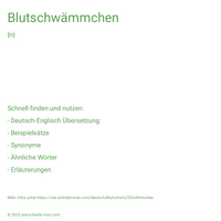 Blutschwämmchen