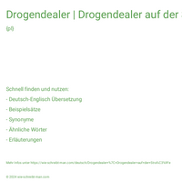 Drogendealer | Drogendealer auf der Straße