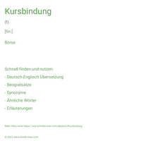 Kursbindung